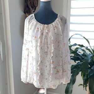 White House Black Market Floral Blouse